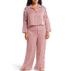 Open Edit Plus Size Satin PJ Lounge Set | Size 18